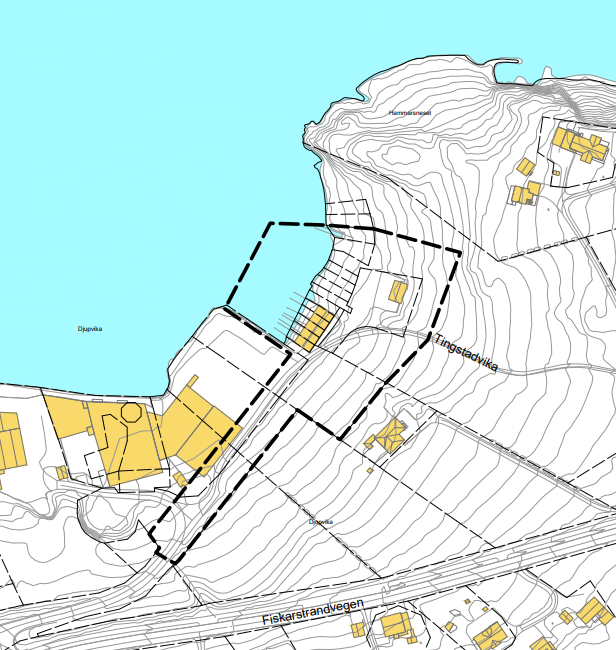 Kart som viser planområde for Djupvika - Klikk for stort bilete