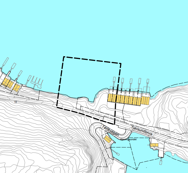 Kart som viser planområde for Tjørsundet - Klikk for stort bilete